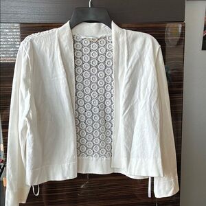 Calvin Klein White Lace-Detail Cardigan